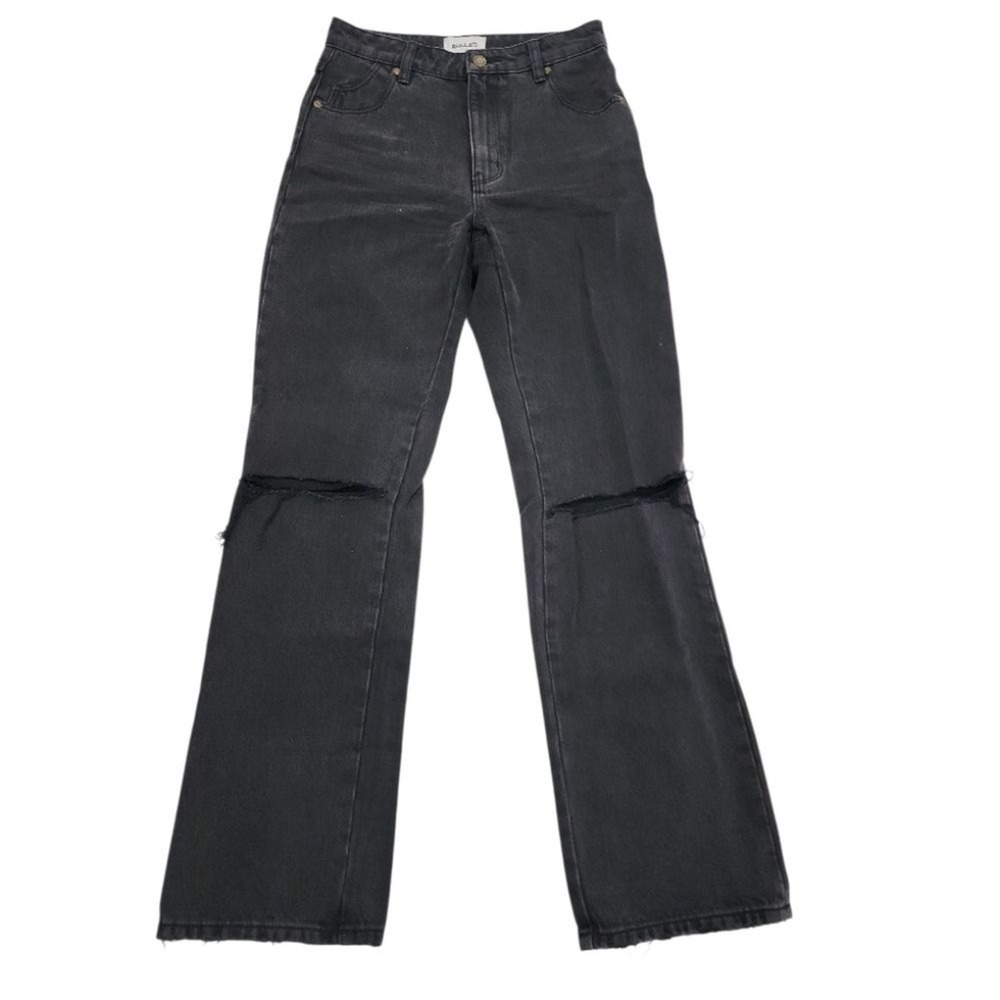 Rolla's Original Straight Jeans Womens 25 Black Distressed Edgy Streetwear Chic